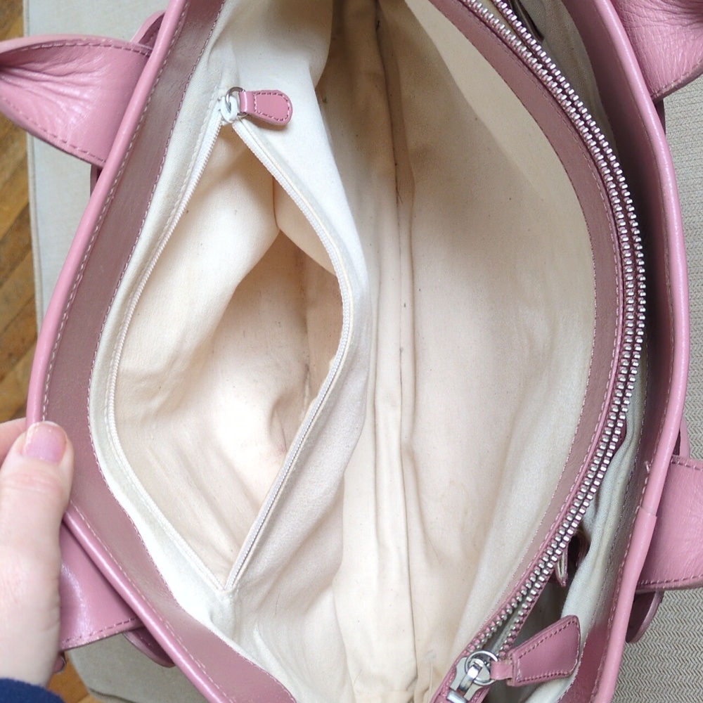 Anthropologie Nest Pink Leather Tote Bag - Picture 8 of 13